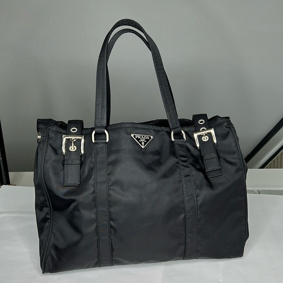 Prada Black Nylon Tessuto Lightly Structured Expandable Tote Bag - Picture 1 of 13